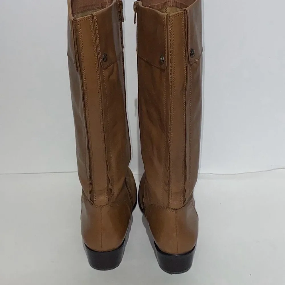 Corso Como Women's Over The‎ Knee Side Zip Leather Riding Boots Brown Size 8M